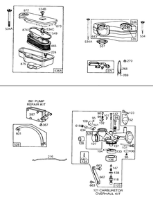 Carburetor ,air Cleaner Grp Diagram and Parts List for 191707-5642-XX  Briggs and Stratton Engine